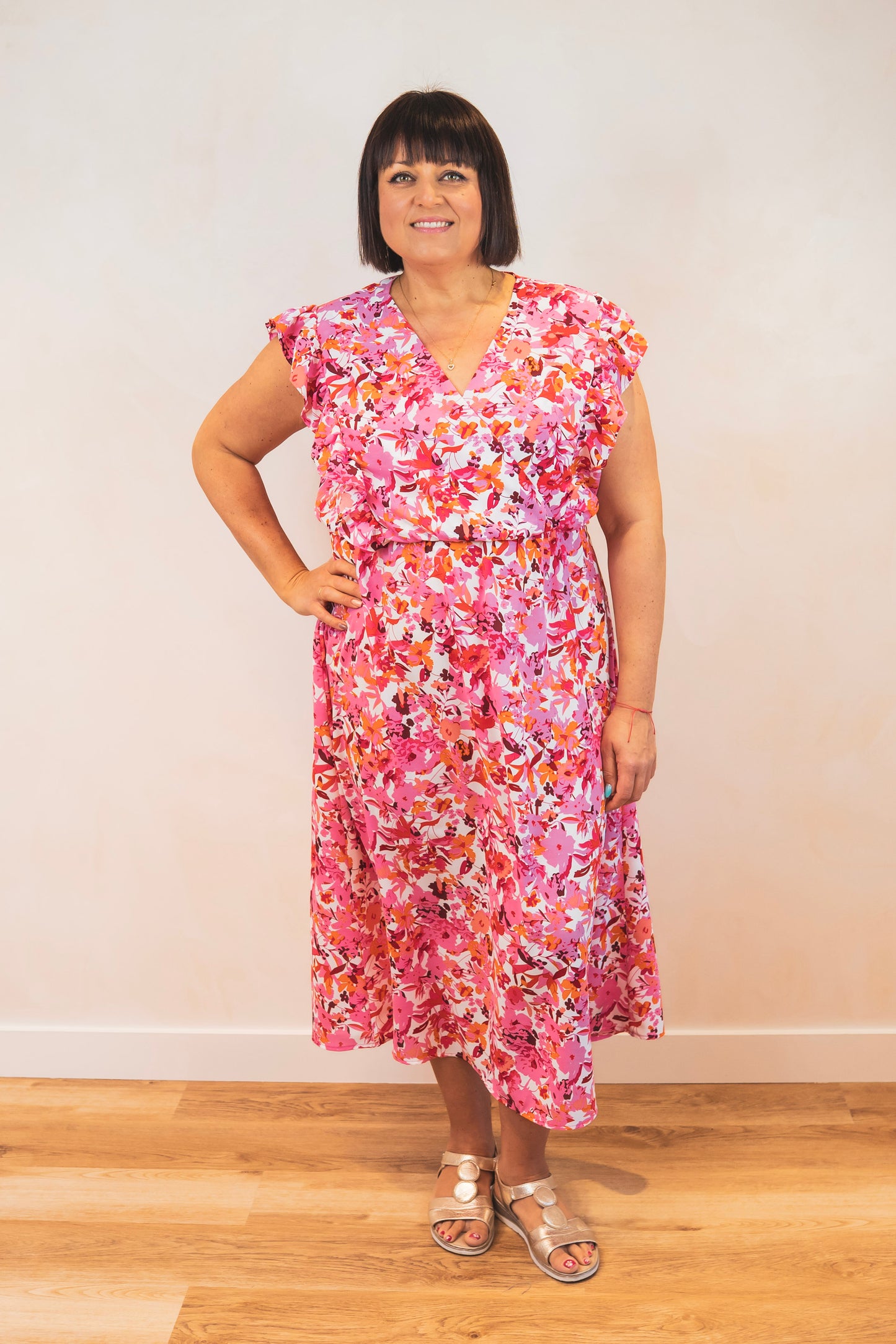 Robe fleurie rouge