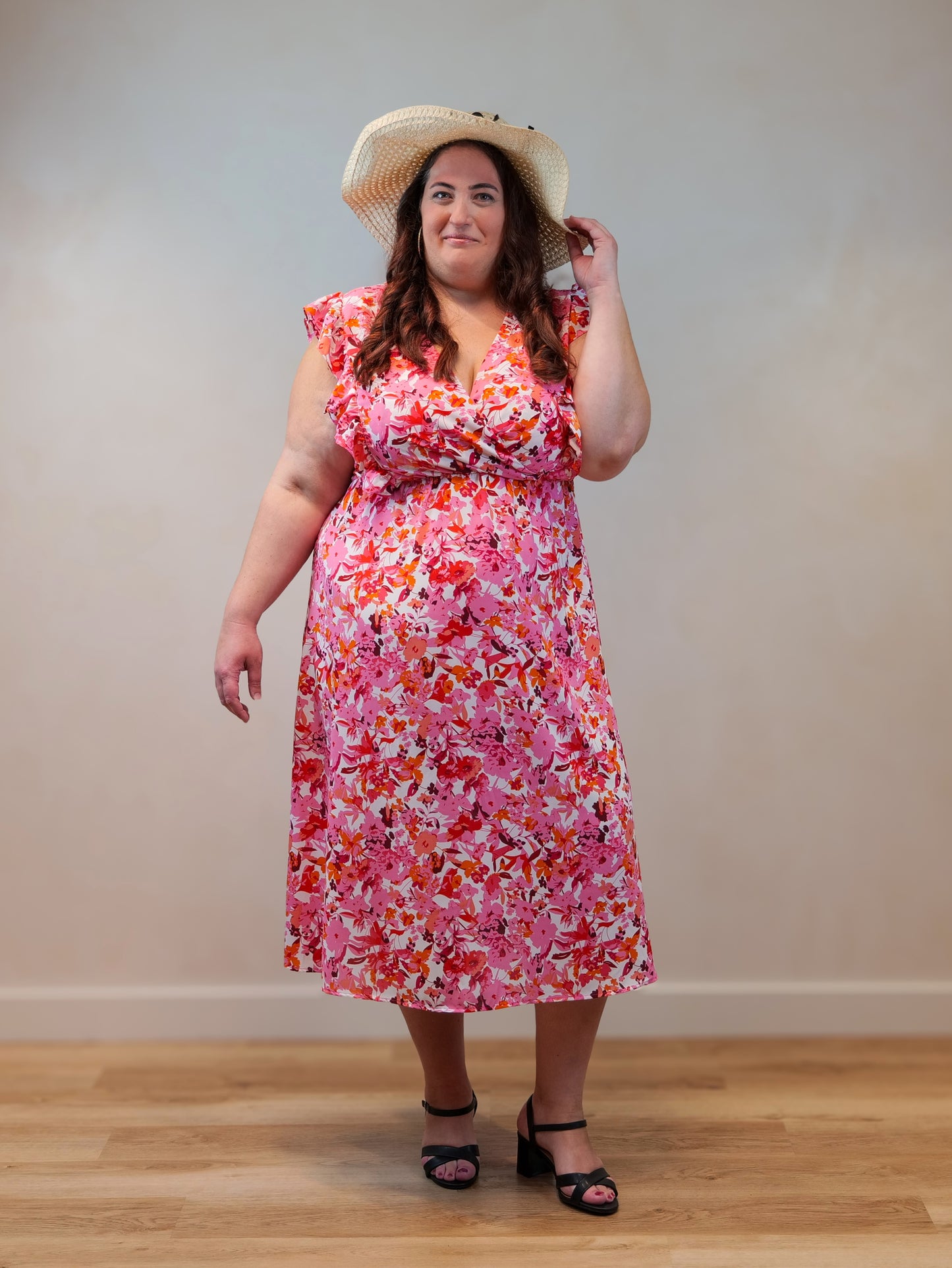 Robe fleurie rouge