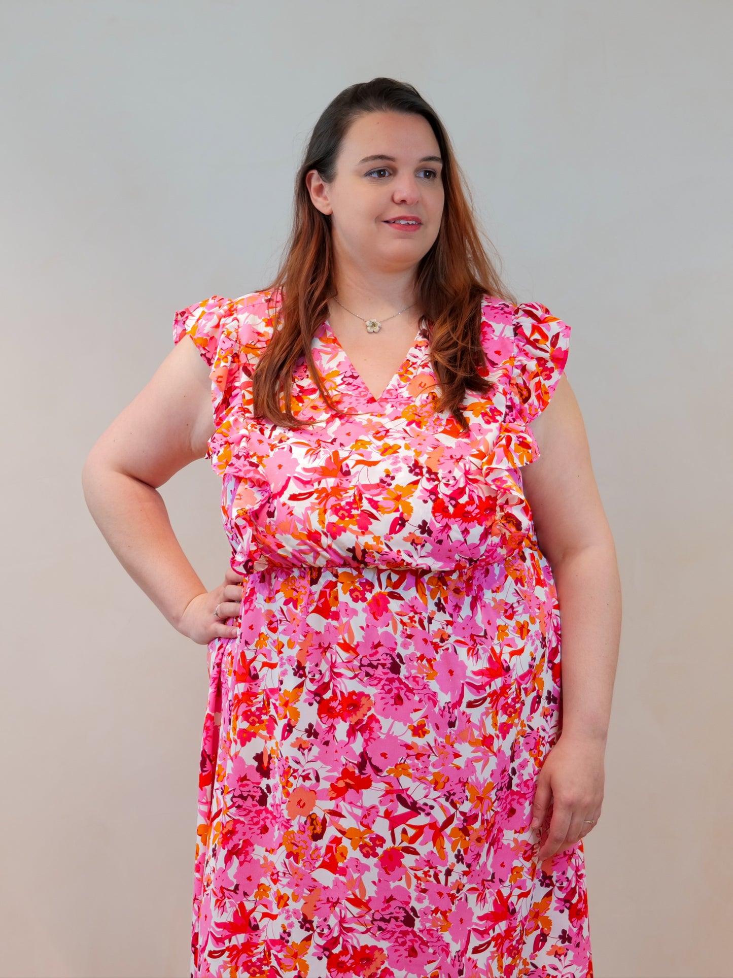 Robe fleurie rouge