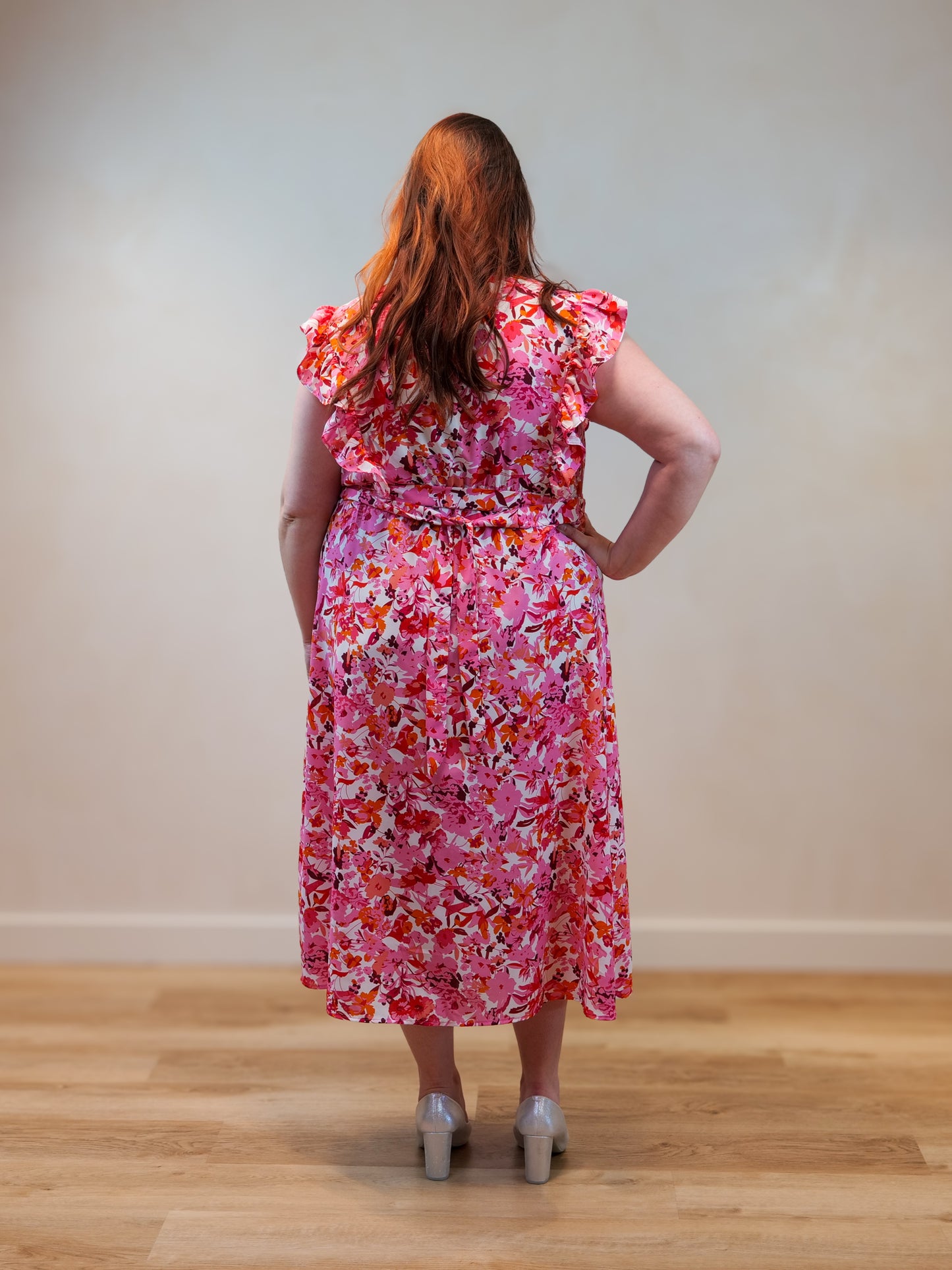Robe fleurie rouge