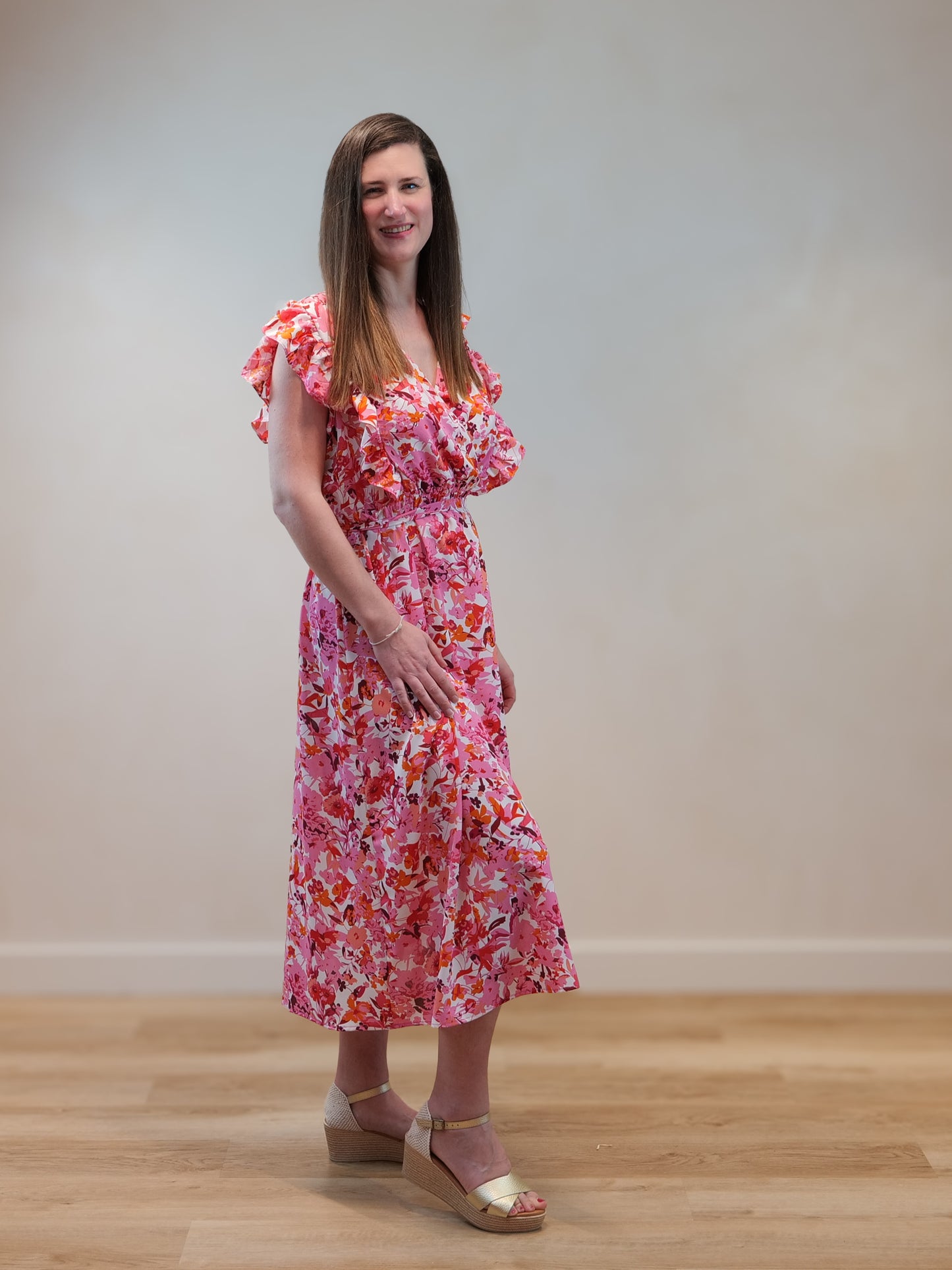 Robe fleurie rouge