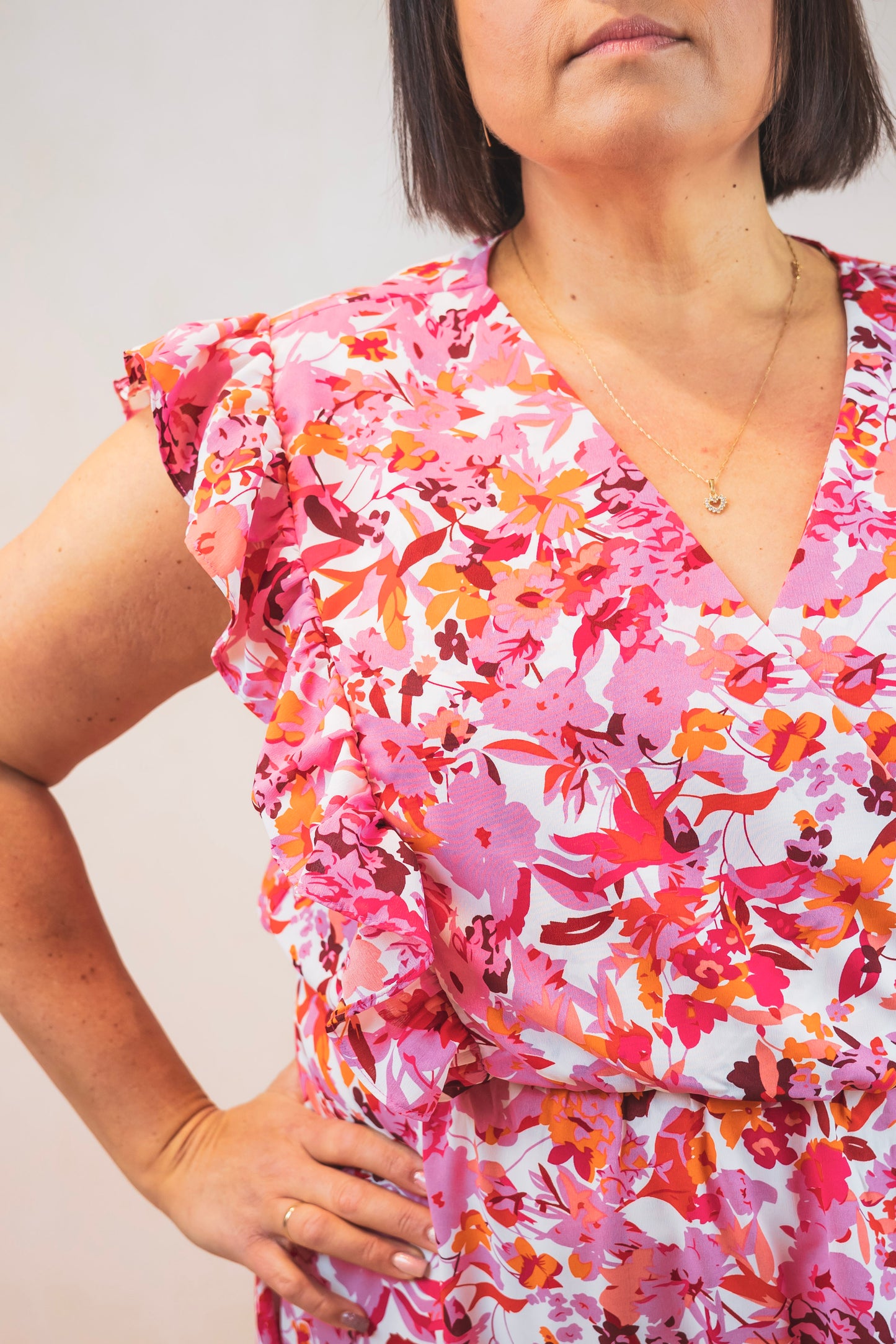Robe fleurie rouge
