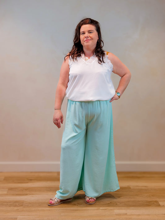 Pantalon Fluide Turquoise