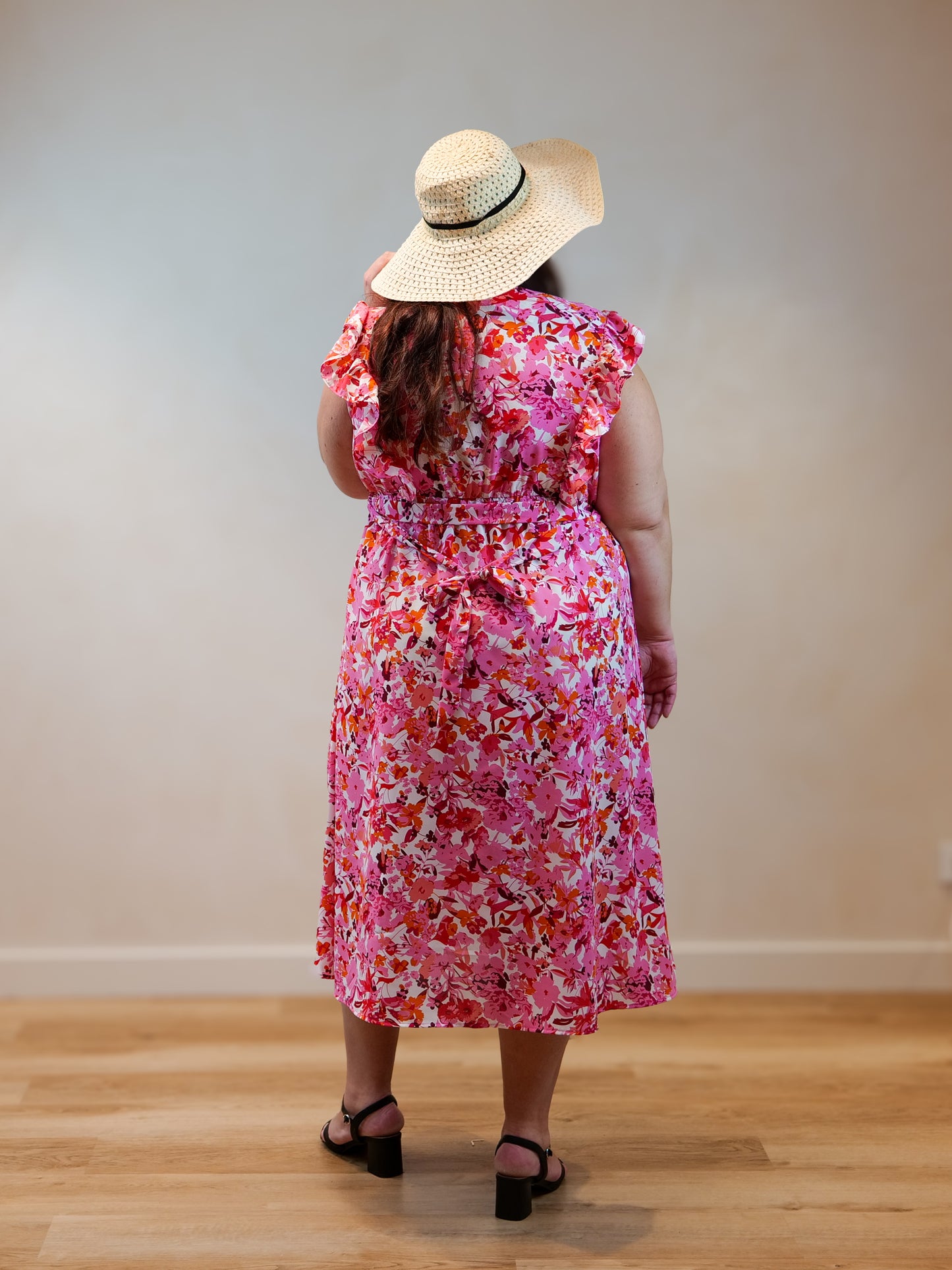 Robe fleurie rouge