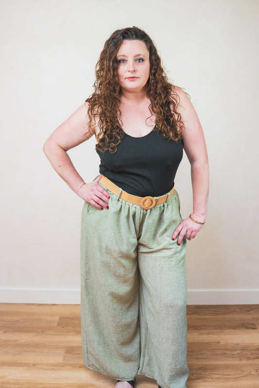 Pantalon kaki avec ceinture