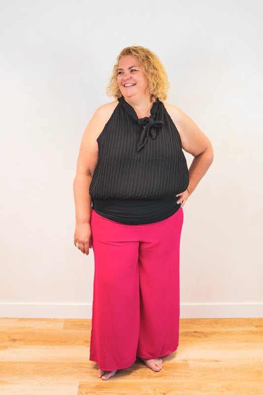 Pantalon Fluide framboise